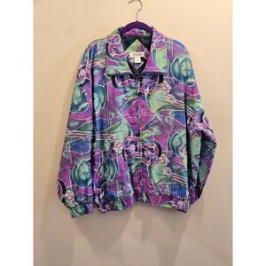 Vintage Women's O'Kief & O'Kief Silk Track Jacket Size XL